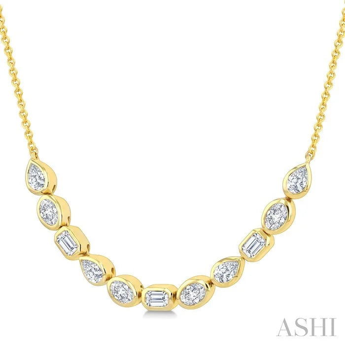 Mixed Shape Diamond Fashion Necklace