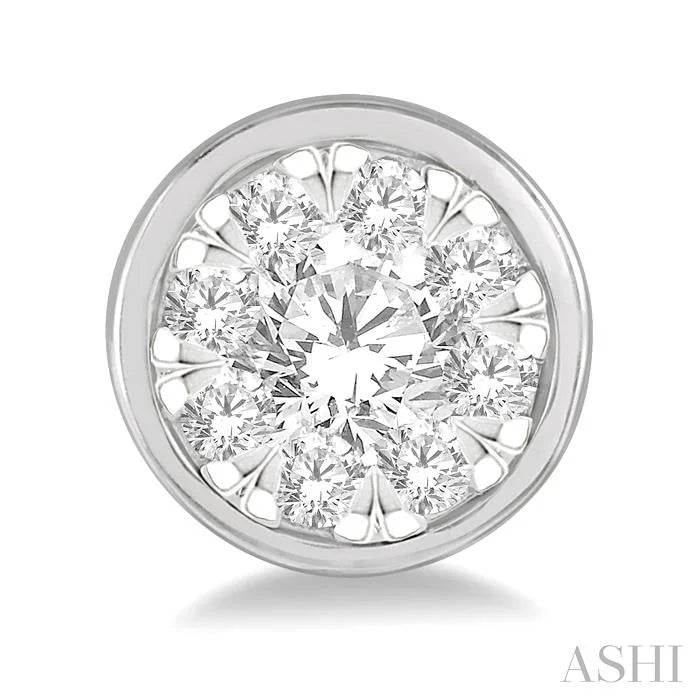 Round Shape Bezel Set Lovebright Essential Diamond Stud Earrings