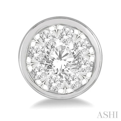 Round Shape Bezel Set Lovebright Essential Diamond Stud Earrings