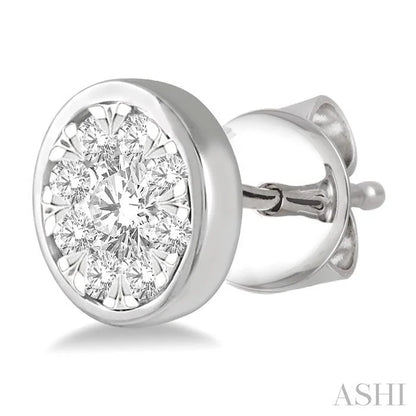Round Shape Bezel Set Lovebright Essential Diamond Stud Earrings