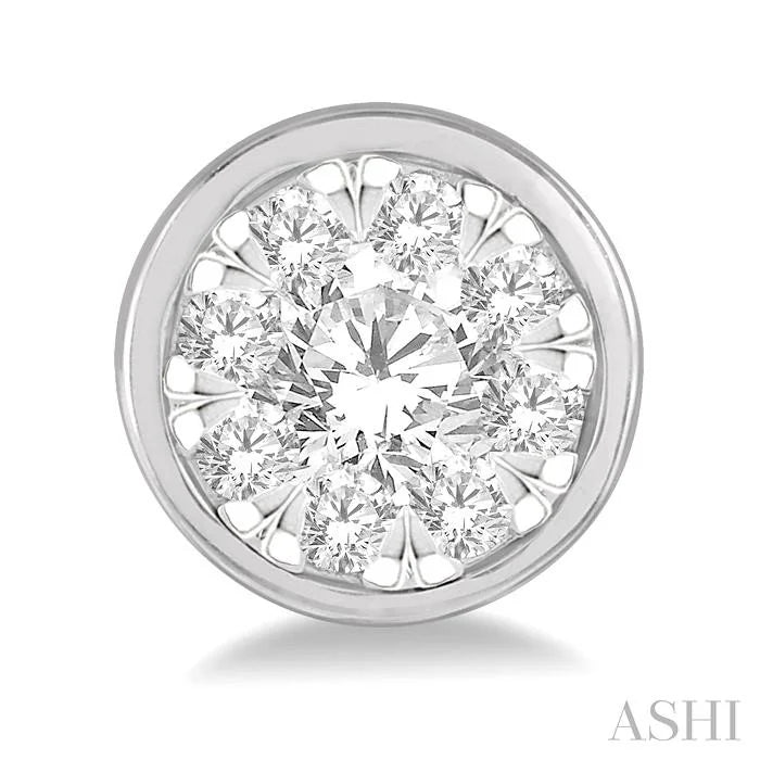 Round Shape Bezel Set Lovebright Essential Diamond Stud Earrings