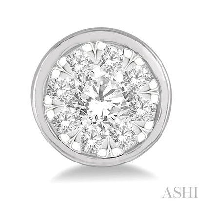 Round Shape Bezel Set Lovebright Essential Diamond Stud Earrings