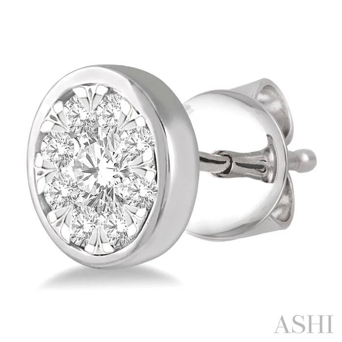 Round Shape Bezel Set Lovebright Essential Diamond Stud Earrings