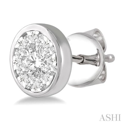 Round Shape Bezel Set Lovebright Essential Diamond Stud Earrings