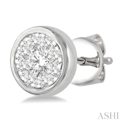 Round Shape Bezel Set Lovebright Essential Diamond Stud Earrings