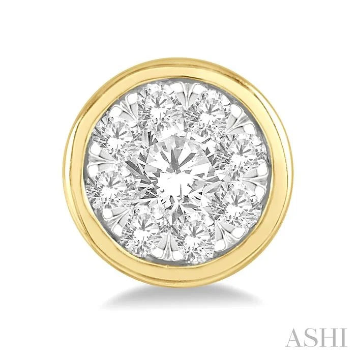 Round Shape Bezel Set Lovebright Essential Diamond Stud Earrings