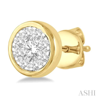 Round Shape Bezel Set Lovebright Essential Diamond Stud Earrings