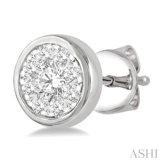 Round Shape Bezel Set Lovebright Essential Diamond Stud Earrings