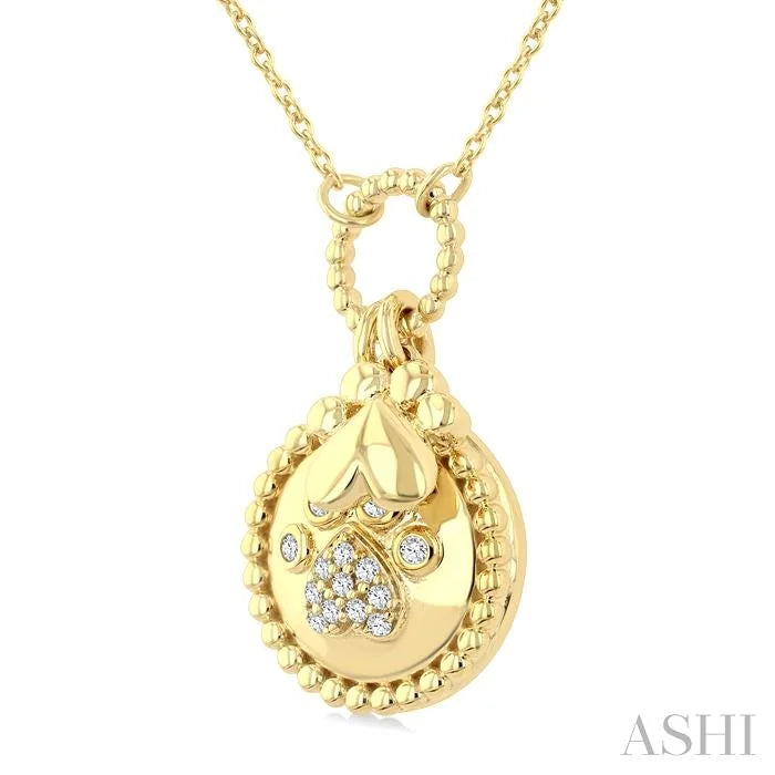 Dog Paw Charm Diamond Fashion Pendant