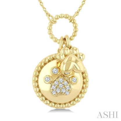 Dog Paw Charm Diamond Fashion Pendant