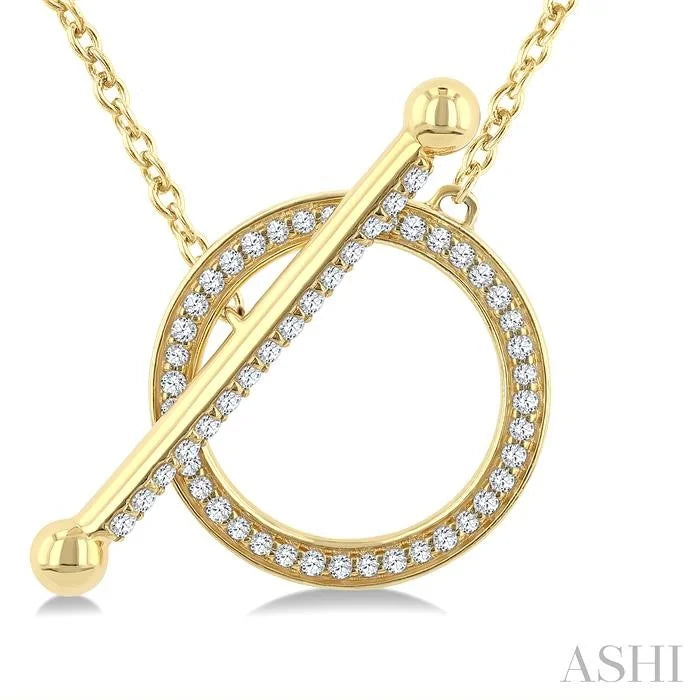 Circle Toggle Diamond Fashion Necklace