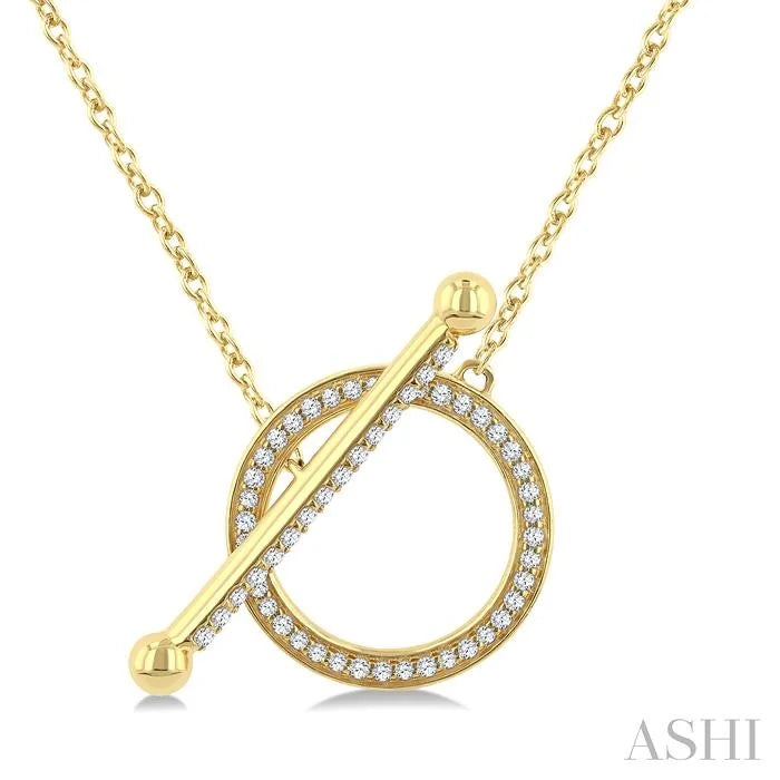 Circle Toggle Diamond Fashion Necklace