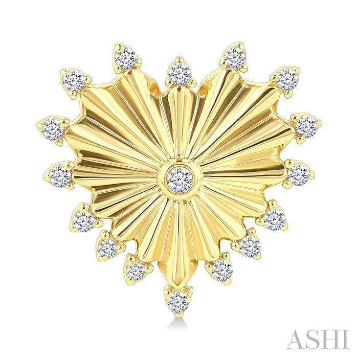 Heart Shape Fluted Diamond Fashion Earrings
