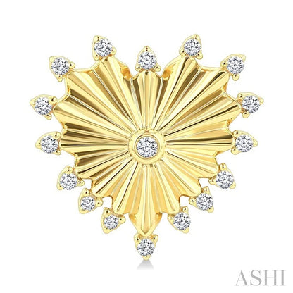 Heart Shape Fluted Diamond Fashion Earrings