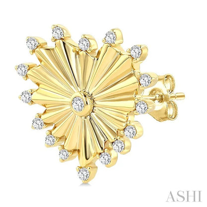 Heart Shape Fluted Diamond Fashion Earrings