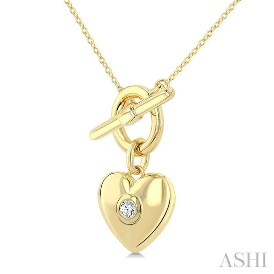 Heart Toggle Diamond Fashion Necklace