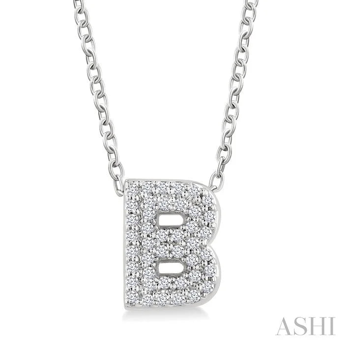 Bubble 'B' Initial Diamond Pendant