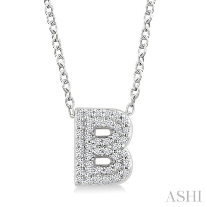 Bubble 'B' Initial Diamond Pendant
