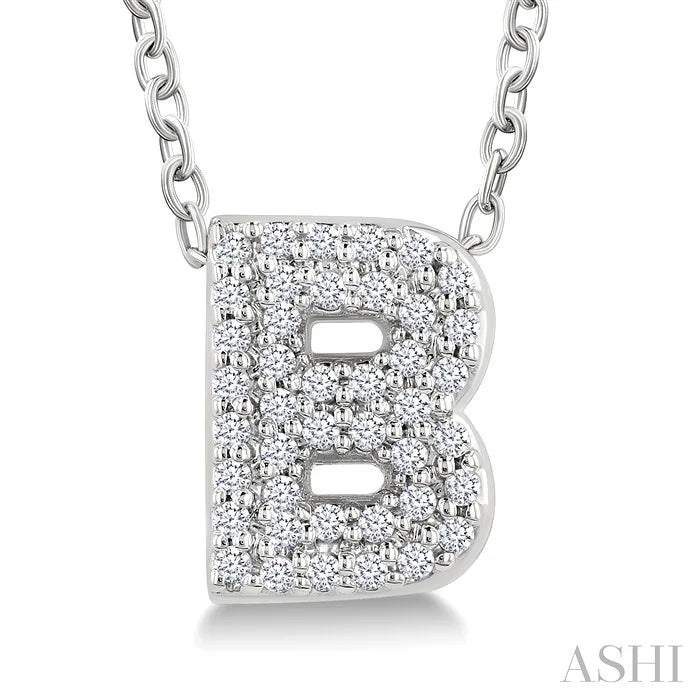 Bubble 'B' Initial Diamond Pendant