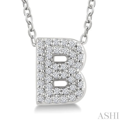 Bubble 'B' Initial Diamond Pendant