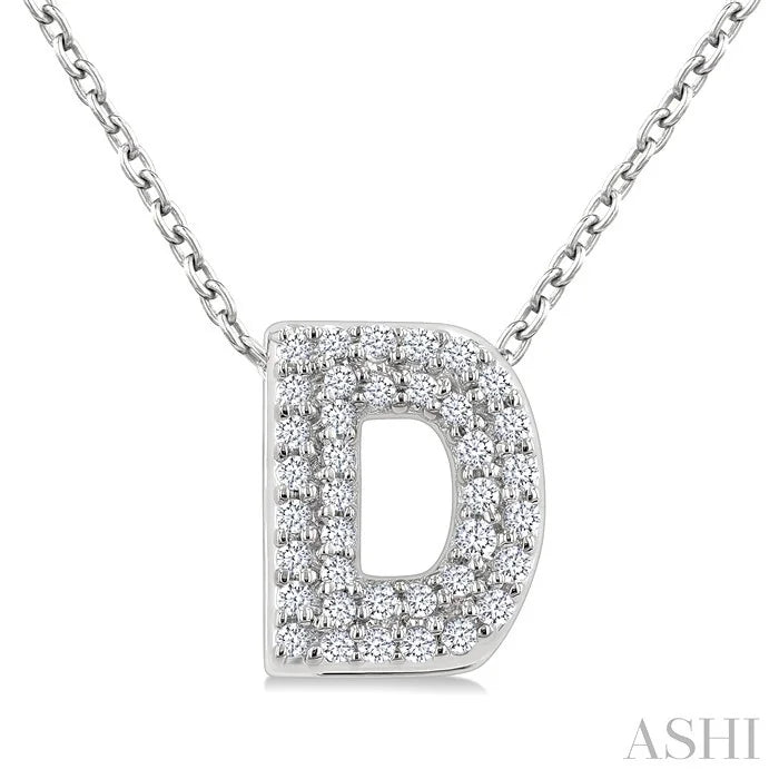 Bubble 'D' Initial Diamond Pendant