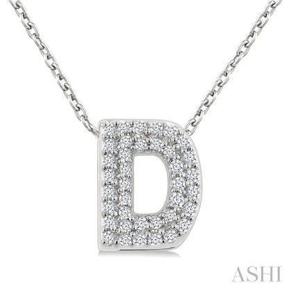 Bubble 'D' Initial Diamond Pendant