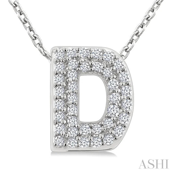 Bubble 'D' Initial Diamond Pendant