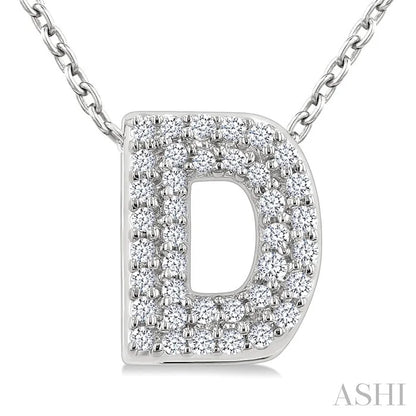 Bubble 'D' Initial Diamond Pendant