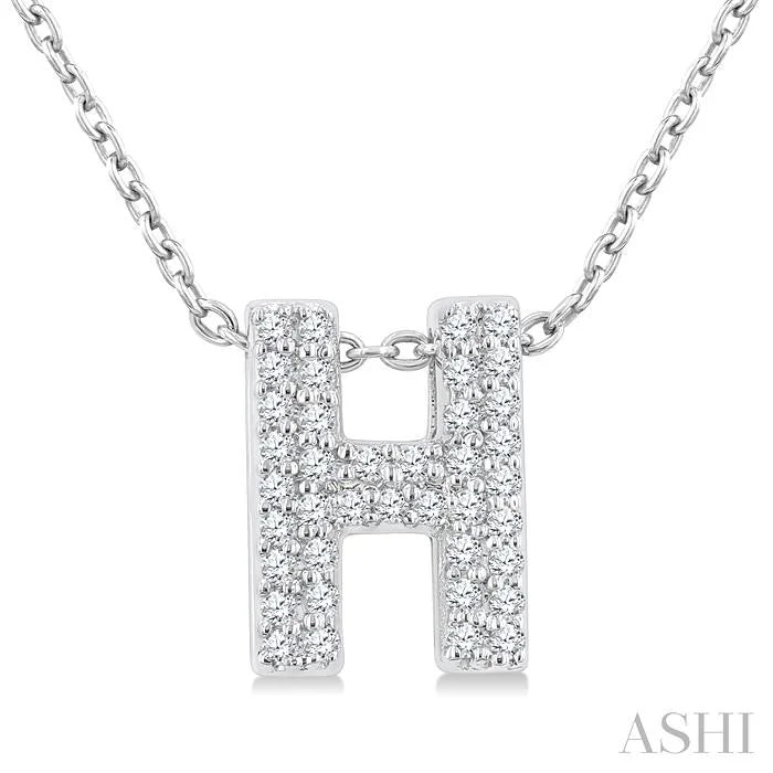 Bubble 'H' Initial Diamond Pendant