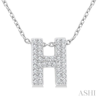 Bubble 'H' Initial Diamond Pendant