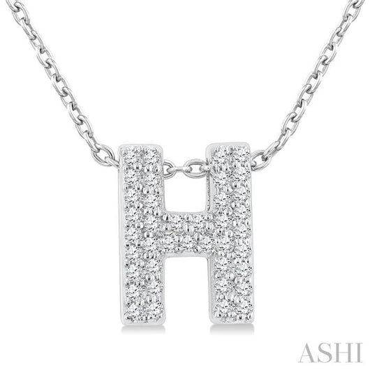 Bubble 'H' Initial Diamond Pendant
