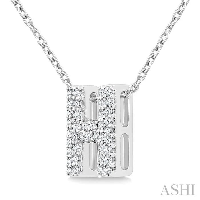 Bubble 'H' Initial Diamond Pendant