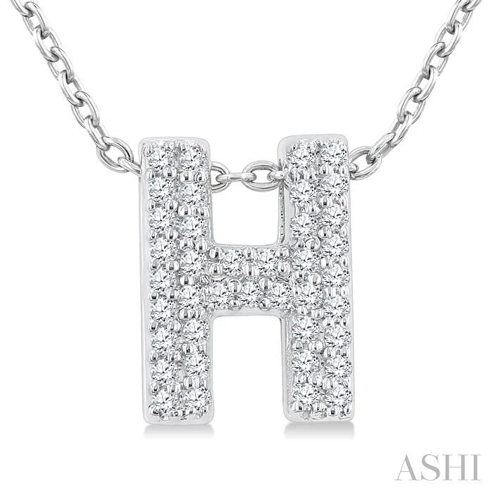 Bubble 'H' Initial Diamond Pendant