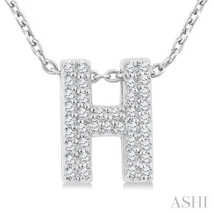 Bubble 'H' Initial Diamond Pendant