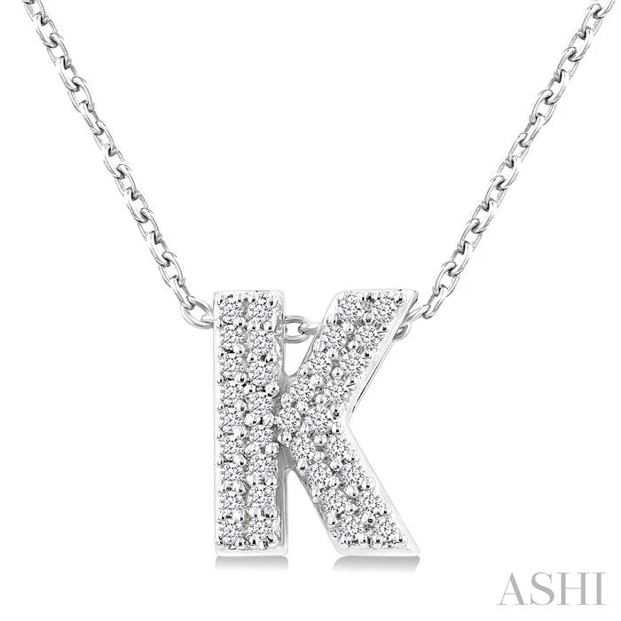 Bubble 'K' Initial Diamond Pendant