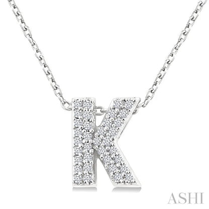 Bubble 'K' Initial Diamond Pendant