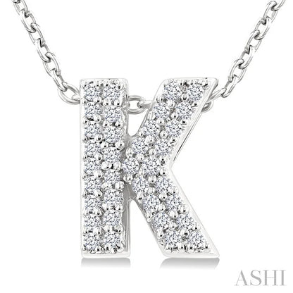 Bubble 'K' Initial Diamond Pendant