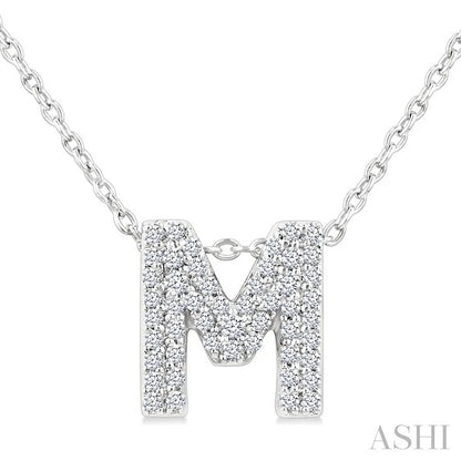 Bubble 'M' Initial Diamond Pendant