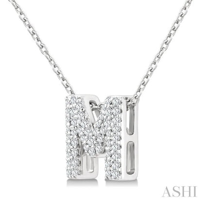 Bubble 'M' Initial Diamond Pendant
