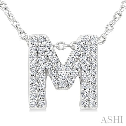 Bubble 'M' Initial Diamond Pendant