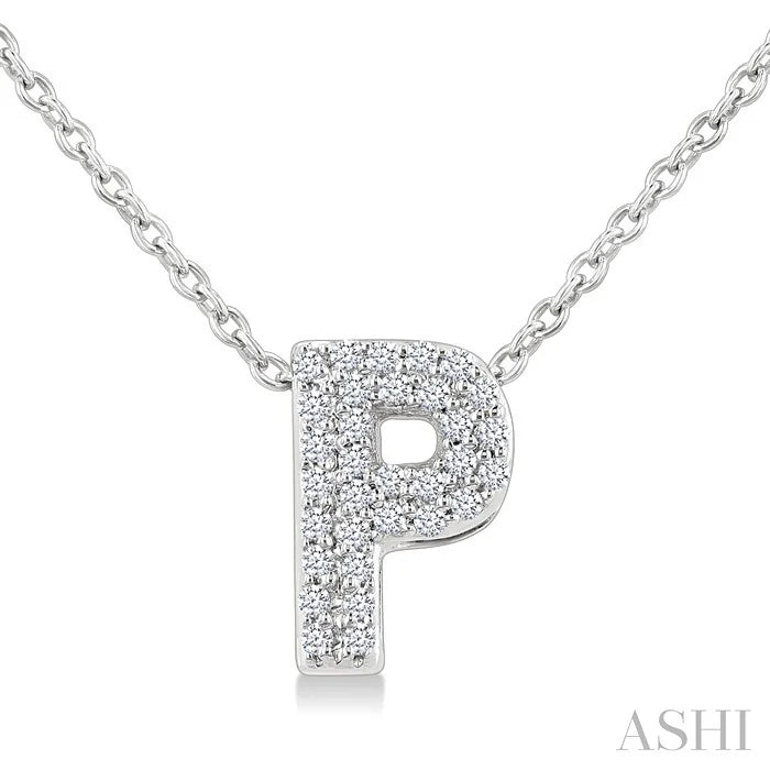 Bubble 'P' Initial Diamond Pendant
