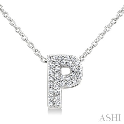 Bubble 'P' Initial Diamond Pendant