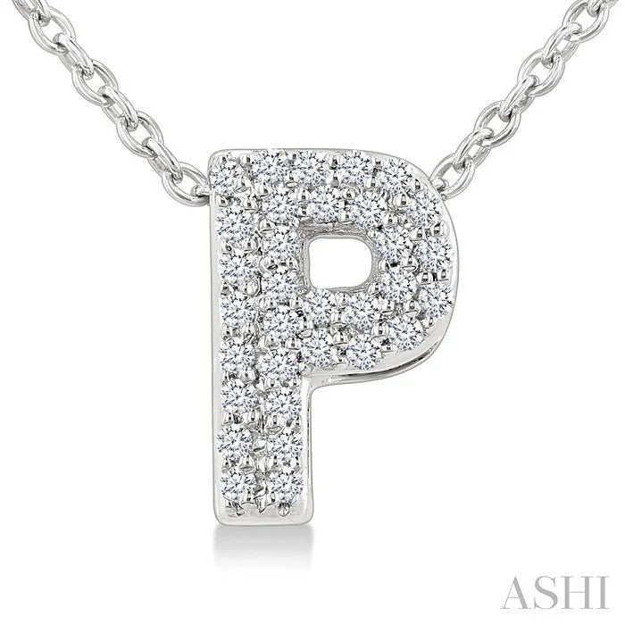 Bubble 'P' Initial Diamond Pendant