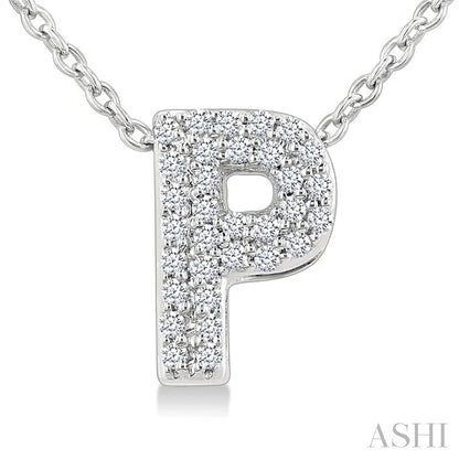 Bubble 'P' Initial Diamond Pendant