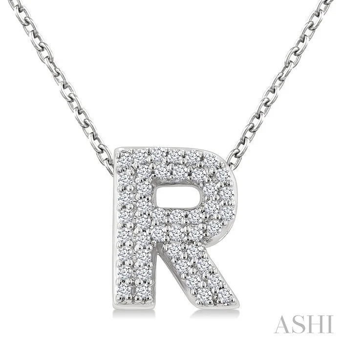 Bubble 'R' Initial Diamond Pendant