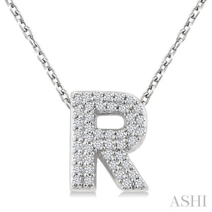 Bubble 'R' Initial Diamond Pendant