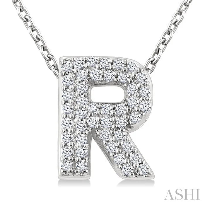 Bubble 'R' Initial Diamond Pendant