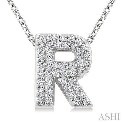 Bubble 'R' Initial Diamond Pendant