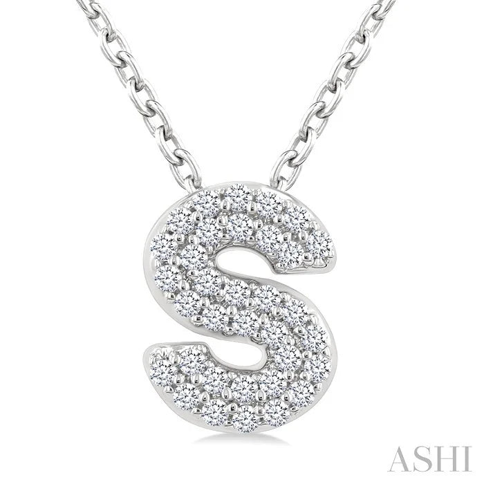 Bubble 'S' Initial Diamond Pendant