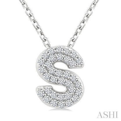 Bubble 'S' Initial Diamond Pendant